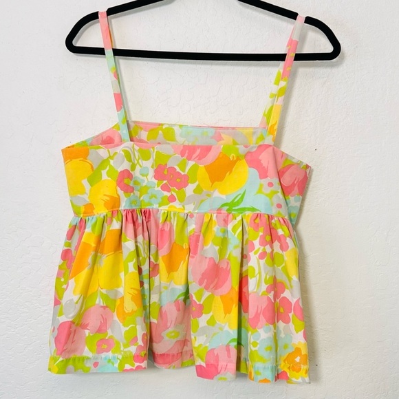 Handmade Vintage Floral Sheets Peplum Top M/L - Picture 1 of 6